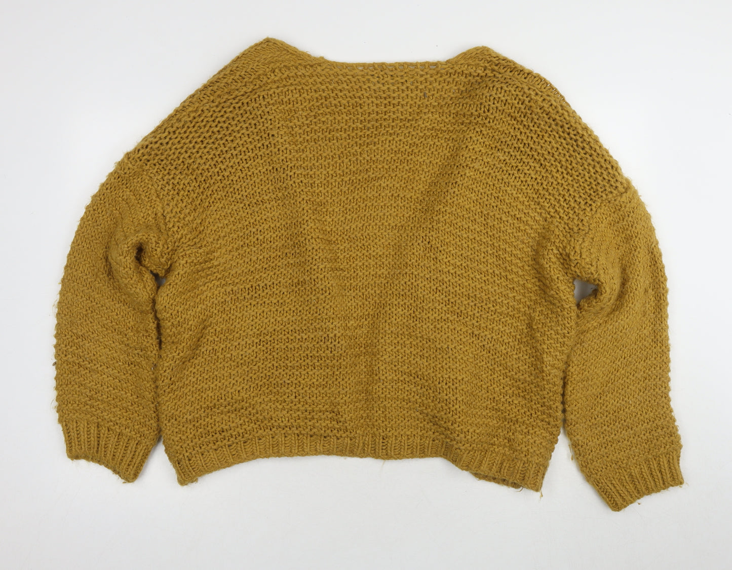 JBA Women's Brown M Cardigan Long Sleeve Chunky Knit