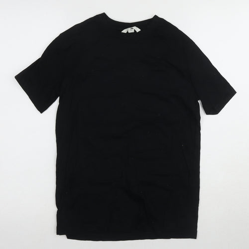 H&M Women's Black Cotton T-Shirt XS - Casual Basic Top