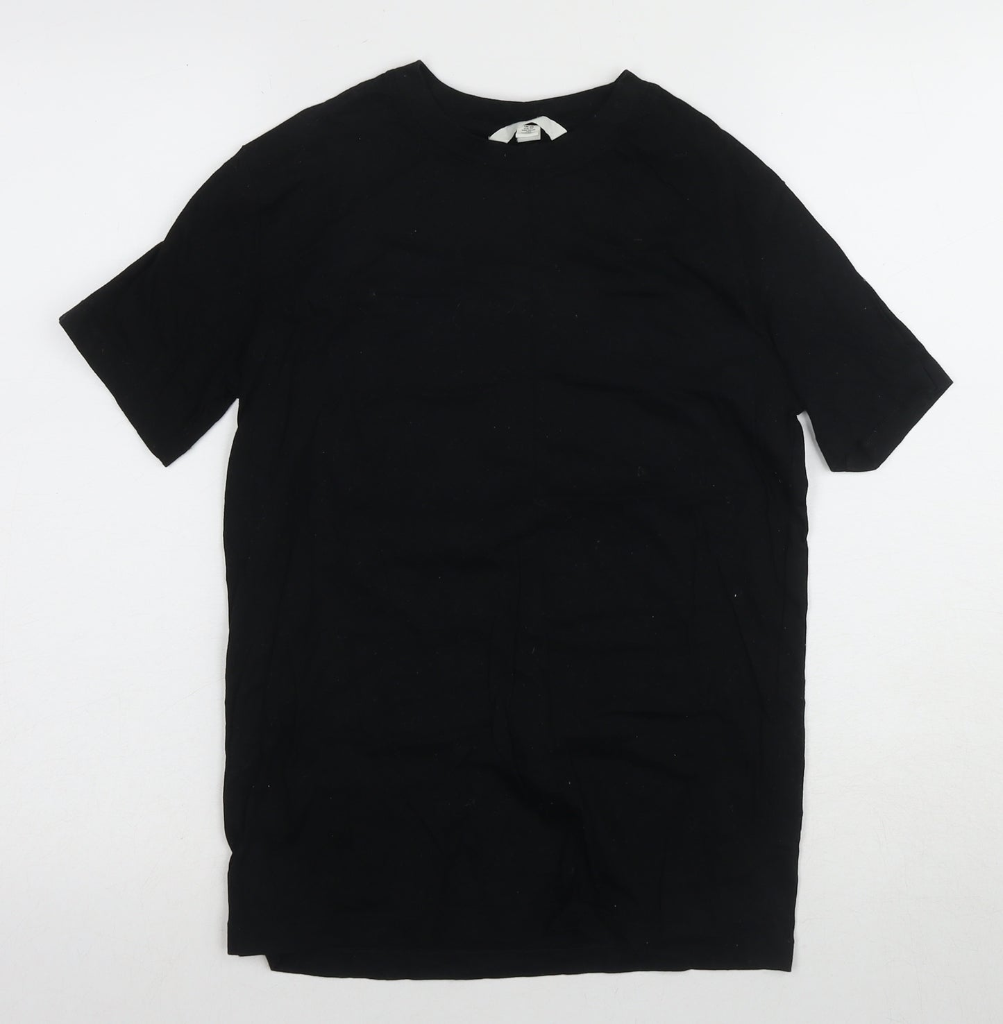 H&M Women's Black Cotton T-Shirt XS - Casual Basic Top