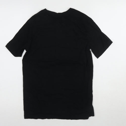 H&M Women's Black Cotton T-Shirt XS - Casual Basic Top