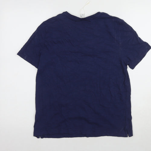 Marks and Spencer Women's Blue Embroidered T-Shirt Size 8