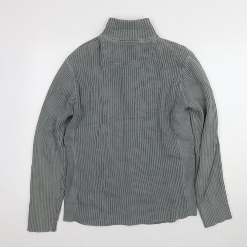 Next Men's Grey Full Zip Jumper, Size L, High Neck