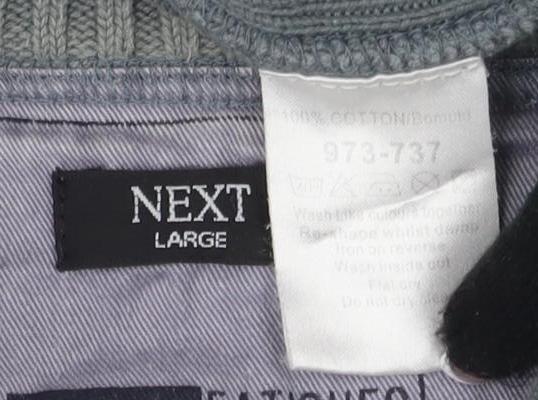 Next Men's Grey Full Zip Jumper, Size L, High Neck