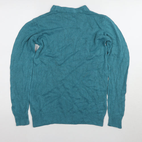 Damart Women's Blue Mock Neck Pullover Jumper Size S