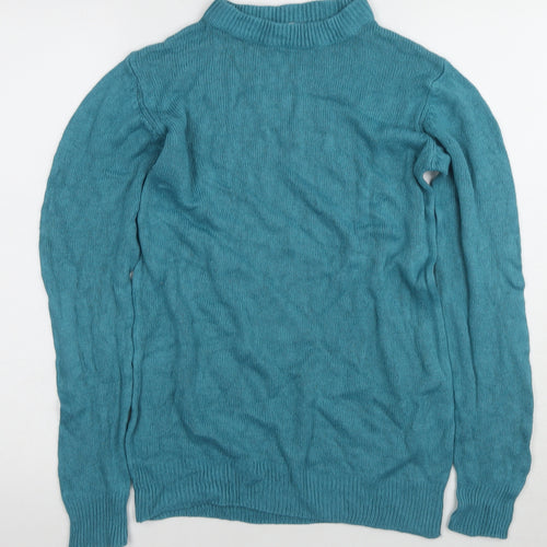 Damart Women's Blue Mock Neck Pullover Jumper Size S