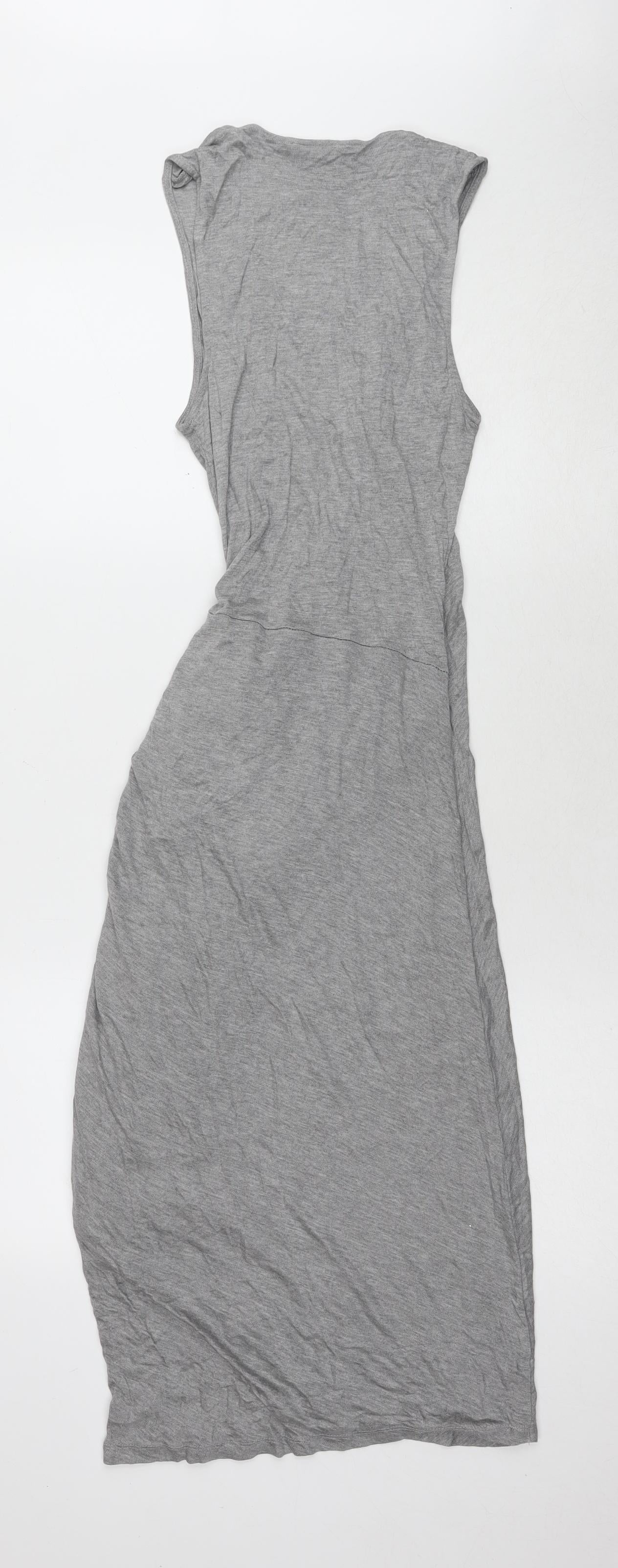 H&M Women's Grey Jersey Dress Size 8 Sleeveless