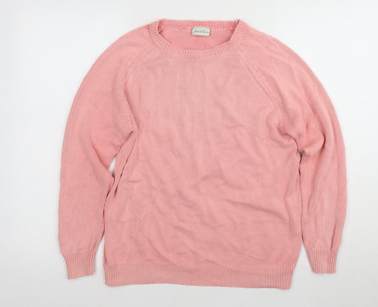 Joie de Vivre Women's Pink Crew Neck Pullover Jumper - Size S