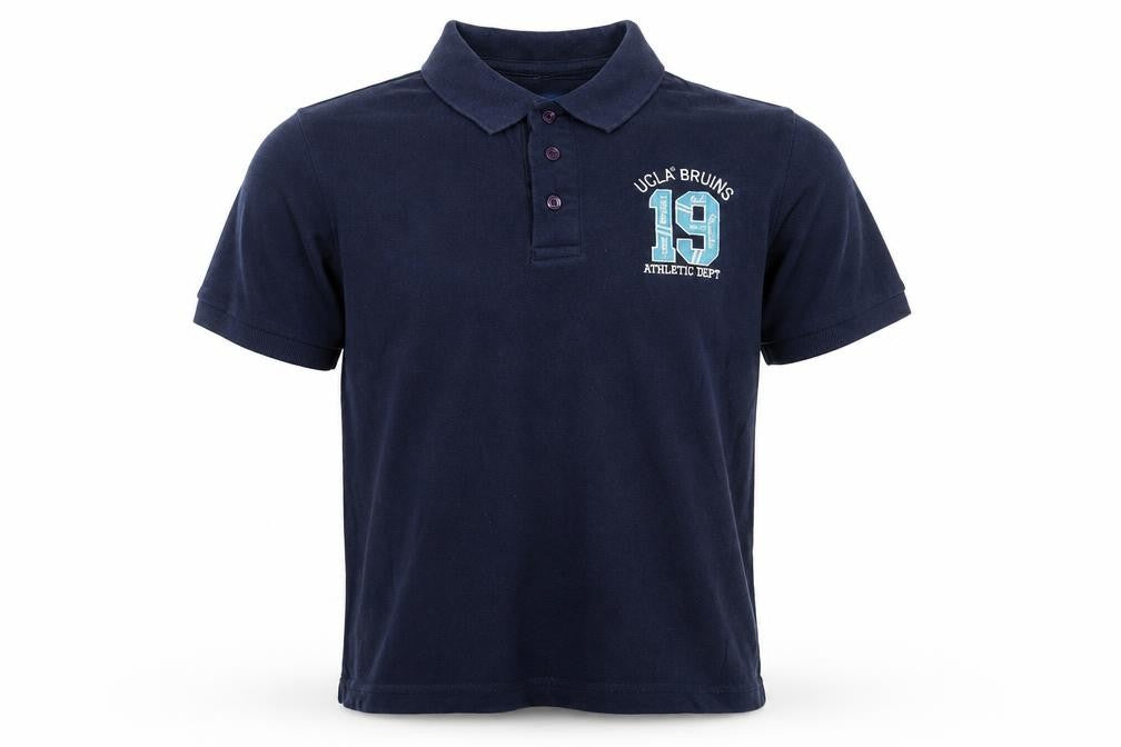 Front view of UCLA Men's Blue L Polo Shirt with Logo