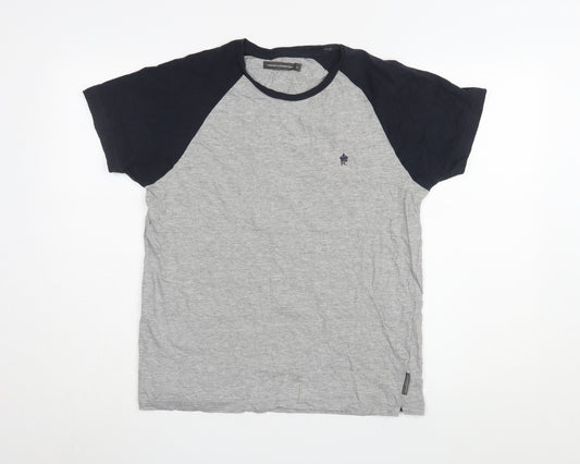 French Connection Men's Grey Medium Colourblock T-Shirt