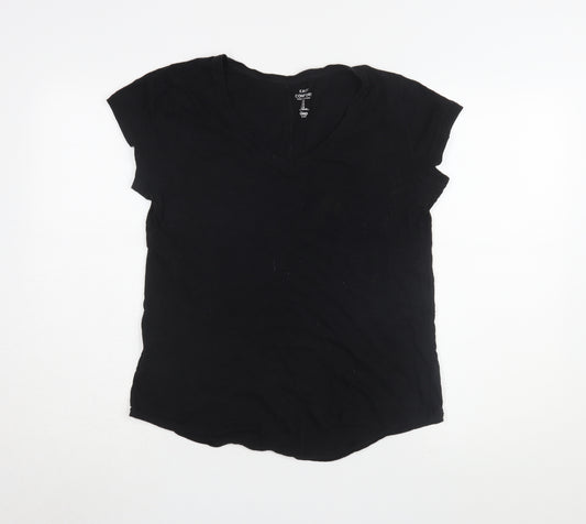 Gap Women's Black V-Neck T-Shirt Medium