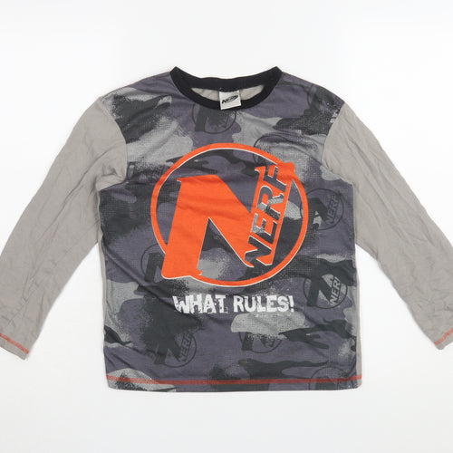 Nerf Boys Grey Camouflage Long Sleeve Jersey T-Shirt 9-10 Years