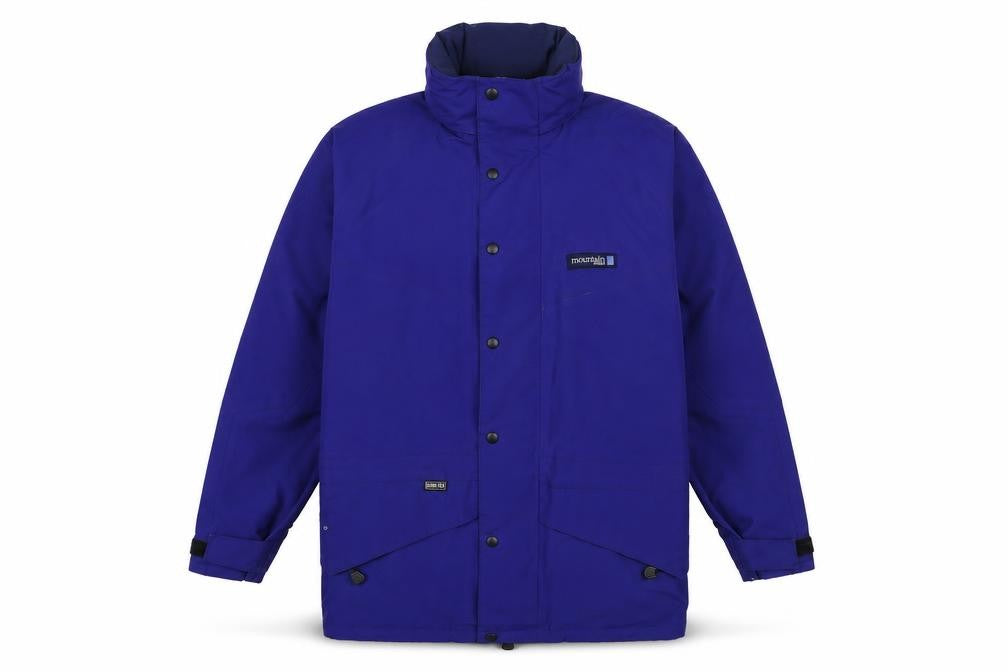 Front view of Mountain Range Men's Blue Medium Rain Jacket
