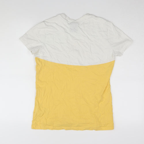 Nike Unisex Yellow T-Shirt, Size S, Colourblock Design
