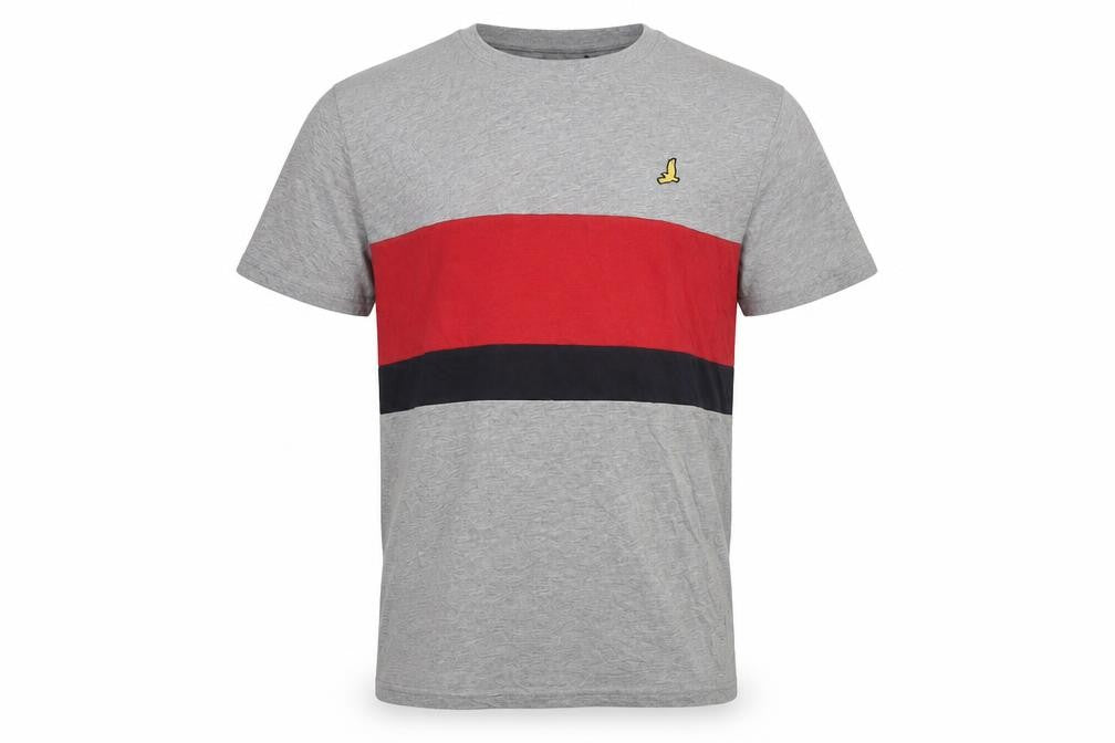 Front view of Brave Soul Men's L Grey Block T-Shirt