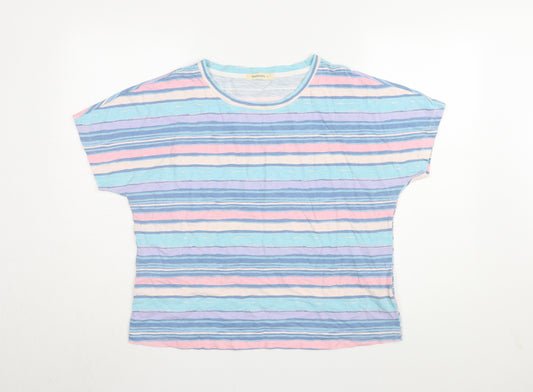 WoolOvers Women's Multicoloured Striped T-Shirt M