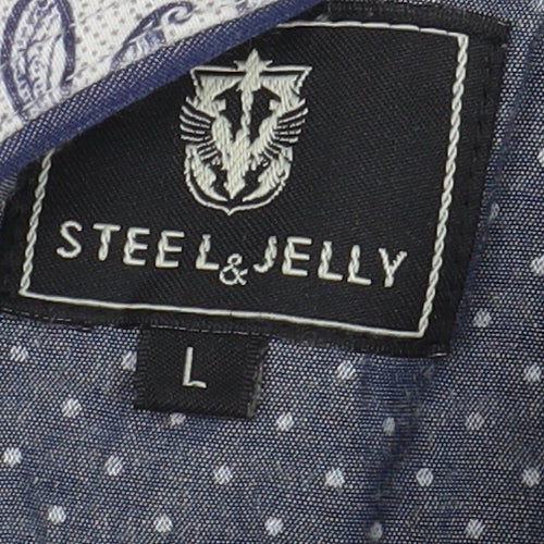 Steel & Jelly Men's Grey Polo, Size L, Short Sleeve