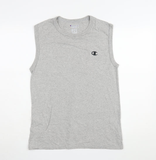 Champion Men's Grey Sleeveless Crew Neck T-Shirt M