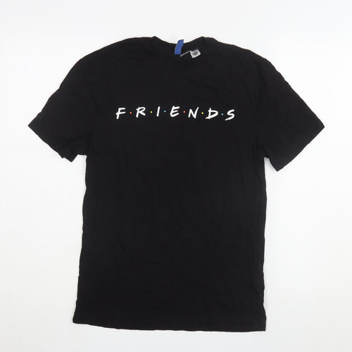 Divided H&M Friends Black T-Shirt, XS, Unisex Adults