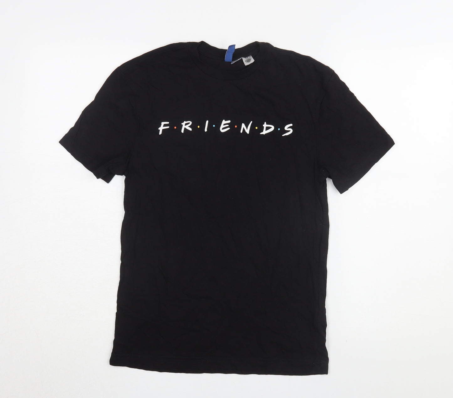 Divided H&M Friends Black T-Shirt, XS, Unisex Adults