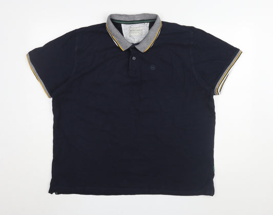 Racing Green Men's Navy Polo XL Cotton Short Sleeve