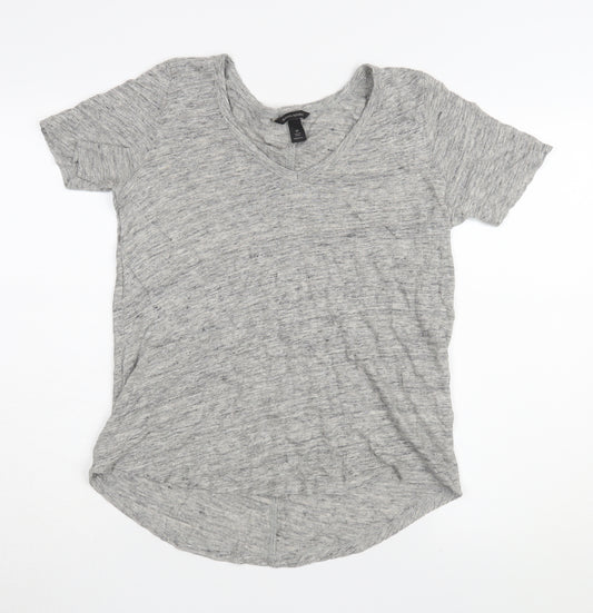 Banana Republic Women’s Grey V-Neck Linen T-Shirt M