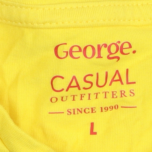 George Men's Yellow Fun Graphic T-Shirt L