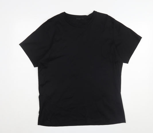 COS Men's Black Cotton Crew Neck T-Shirt, Size L