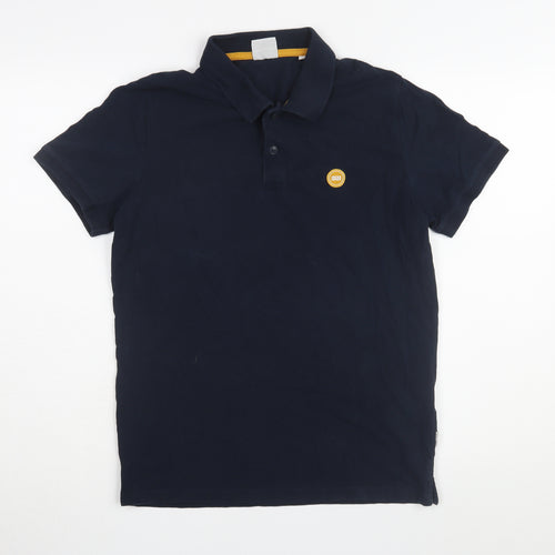 Jack & Jones Men's Blue Polo Shirt M Solid Logo