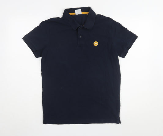 Jack & Jones Men's Blue Polo Shirt M Solid Logo