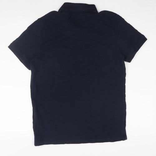 Jack & Jones Men's Blue Polo Shirt M Solid Logo