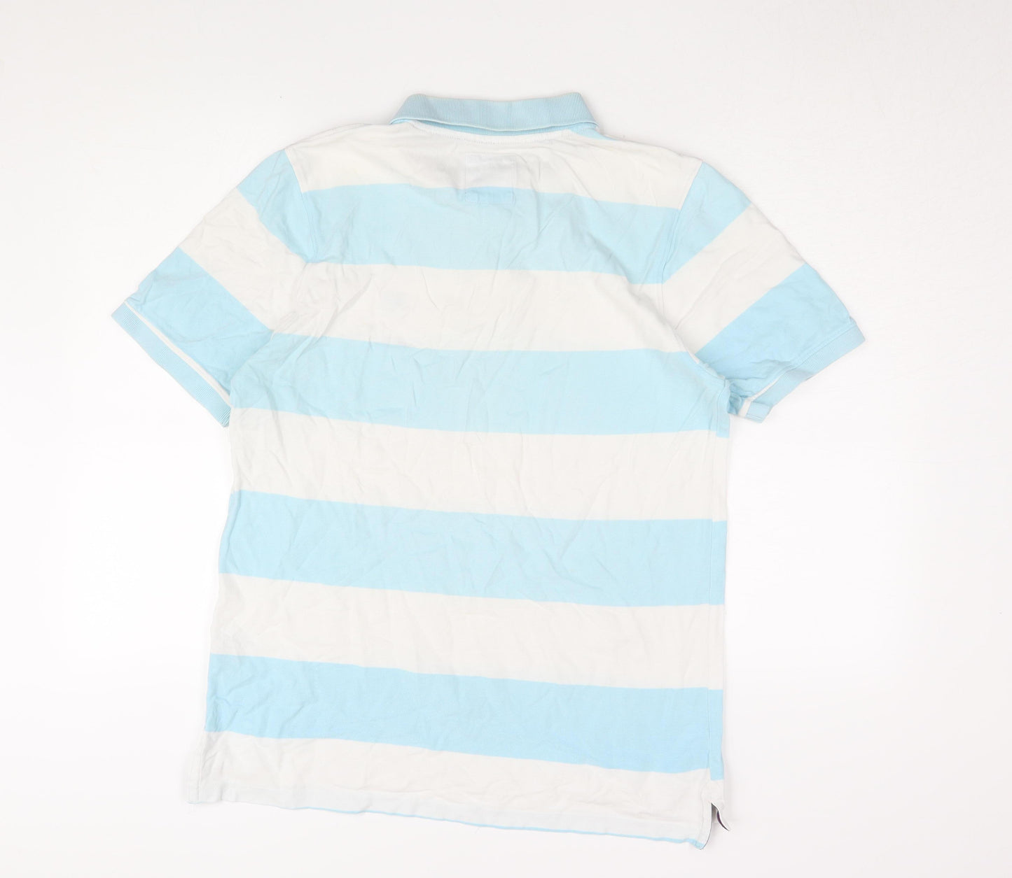 Crew Clothing Co. Men's Blue Striped Polo Shirt L