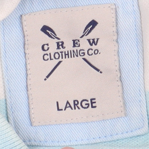 Crew Clothing Co. Men's Blue Striped Polo Shirt L