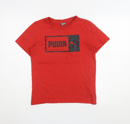 Puma Boys Red T-Shirt, 11-12 Years, Logo Style