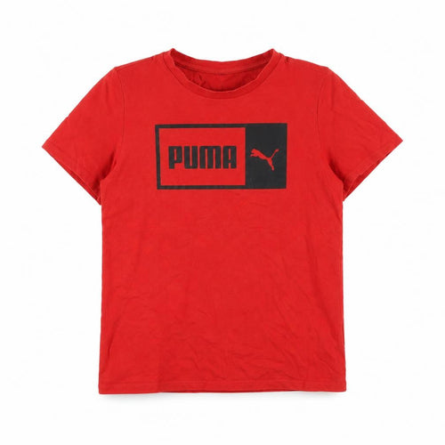 Puma Boys Red T-Shirt, 11-12 Years, Logo Style