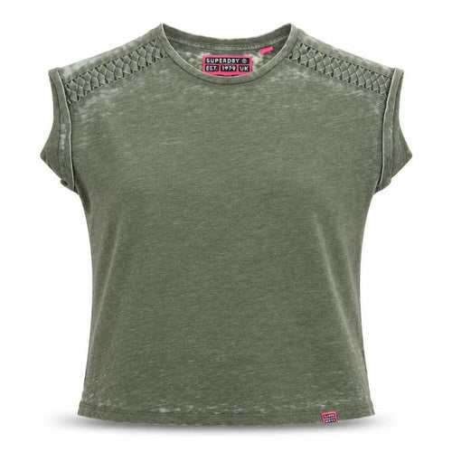 Superdry Women's Green Sleeveless T-Shirt, Size 10