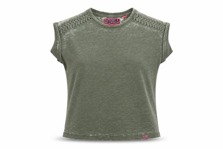 Superdry Women's Green Sleeveless T-Shirt, Size 10