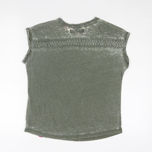 Superdry Women's Green Sleeveless T-Shirt, Size 10