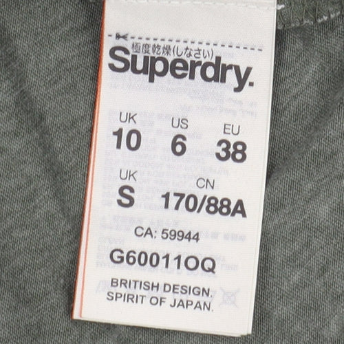 Superdry Women's Green Sleeveless T-Shirt, Size 10