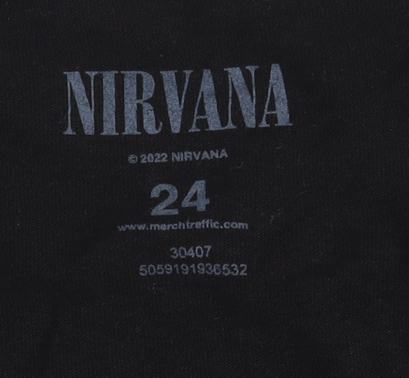 Nirvana Unisex Black Cotton Music T-Shirt Size 24