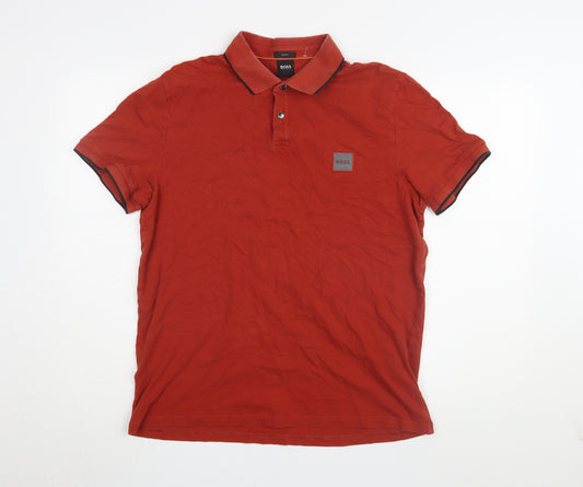 BOSS Men's Red Slim Fit Polo Shirt XL