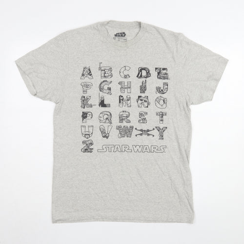 Fifth Sun Men's Grey Star Wars Alphabet T-Shirt M