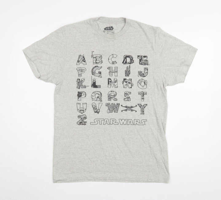 Fifth Sun Men's Grey Star Wars Alphabet T-Shirt M