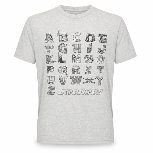 Fifth Sun Men's Grey Star Wars Alphabet T-Shirt M