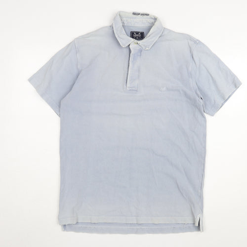 Crew Clothing Co. Men's Blue Medium Cotton Polo Shirt