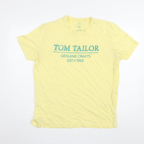 Tom Tailor Men’s Yellow 2XL Organic Cotton T-Shirt