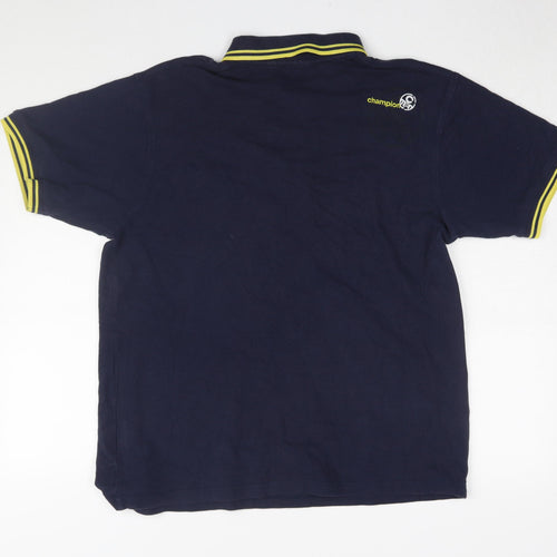 Champion Men's Blue XL Polo Shirt with Logo