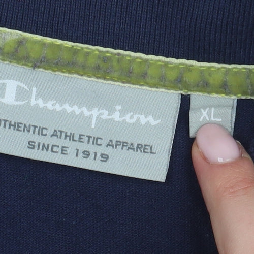 Champion Men's Blue XL Polo Shirt with Logo