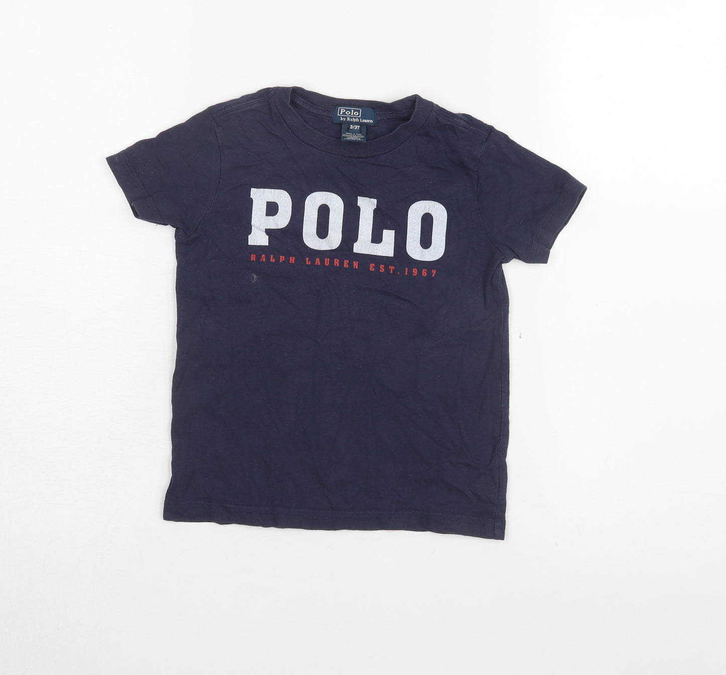 Ralph Lauren Boys Blue Graphic Cotton T-Shirt 3-4 Years