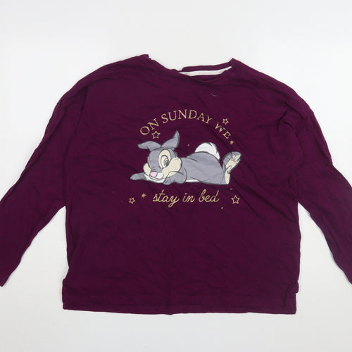 Disney Women's Purple Long Sleeve Pyjama Top, Size 14-16