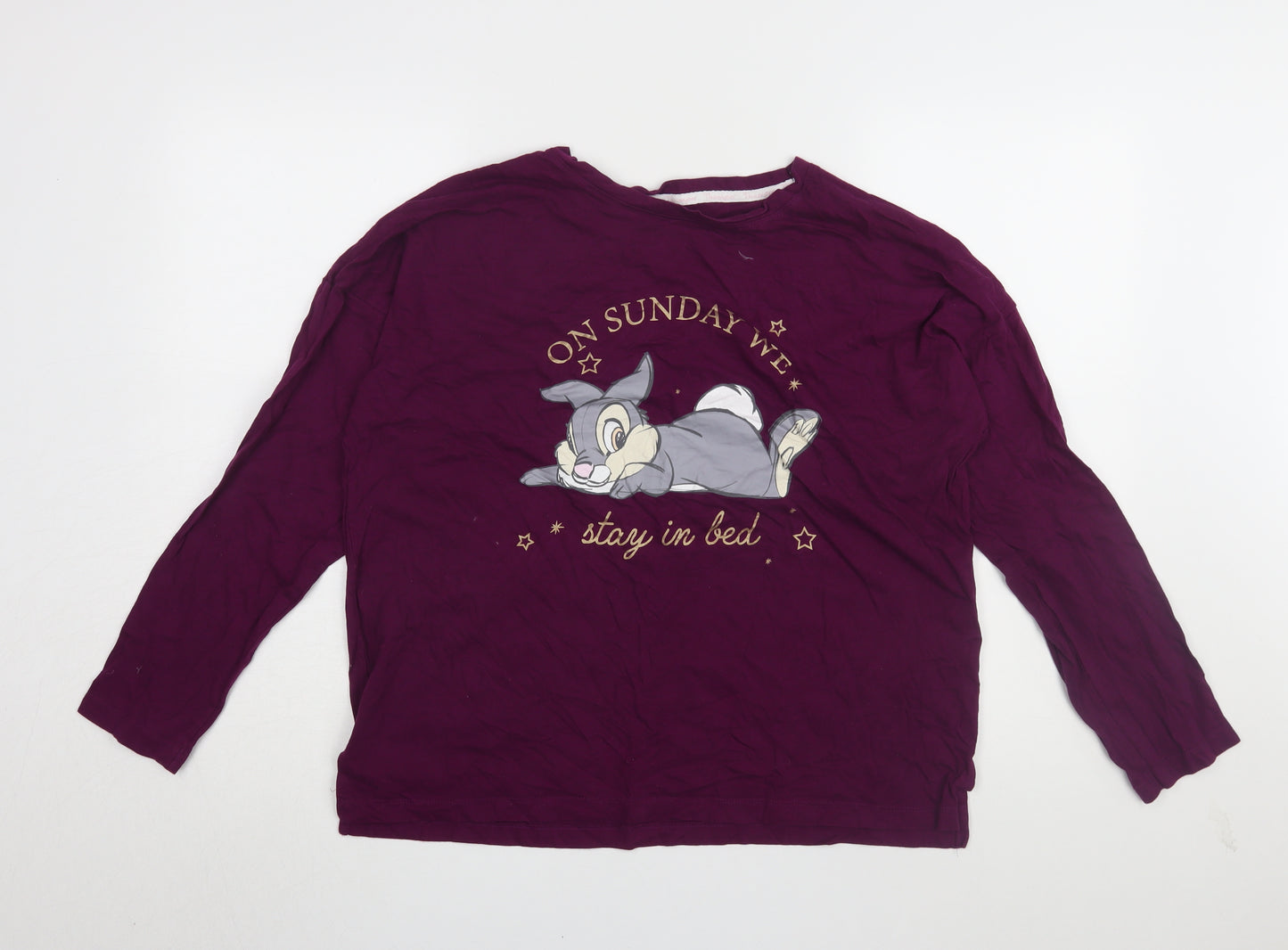 Disney Women's Purple Long Sleeve Pyjama Top, Size 14-16